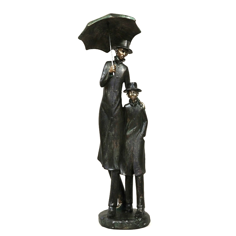 Art And Craft For Father'S Day - Vintage Vater und Sohn Statue Handgefertigte